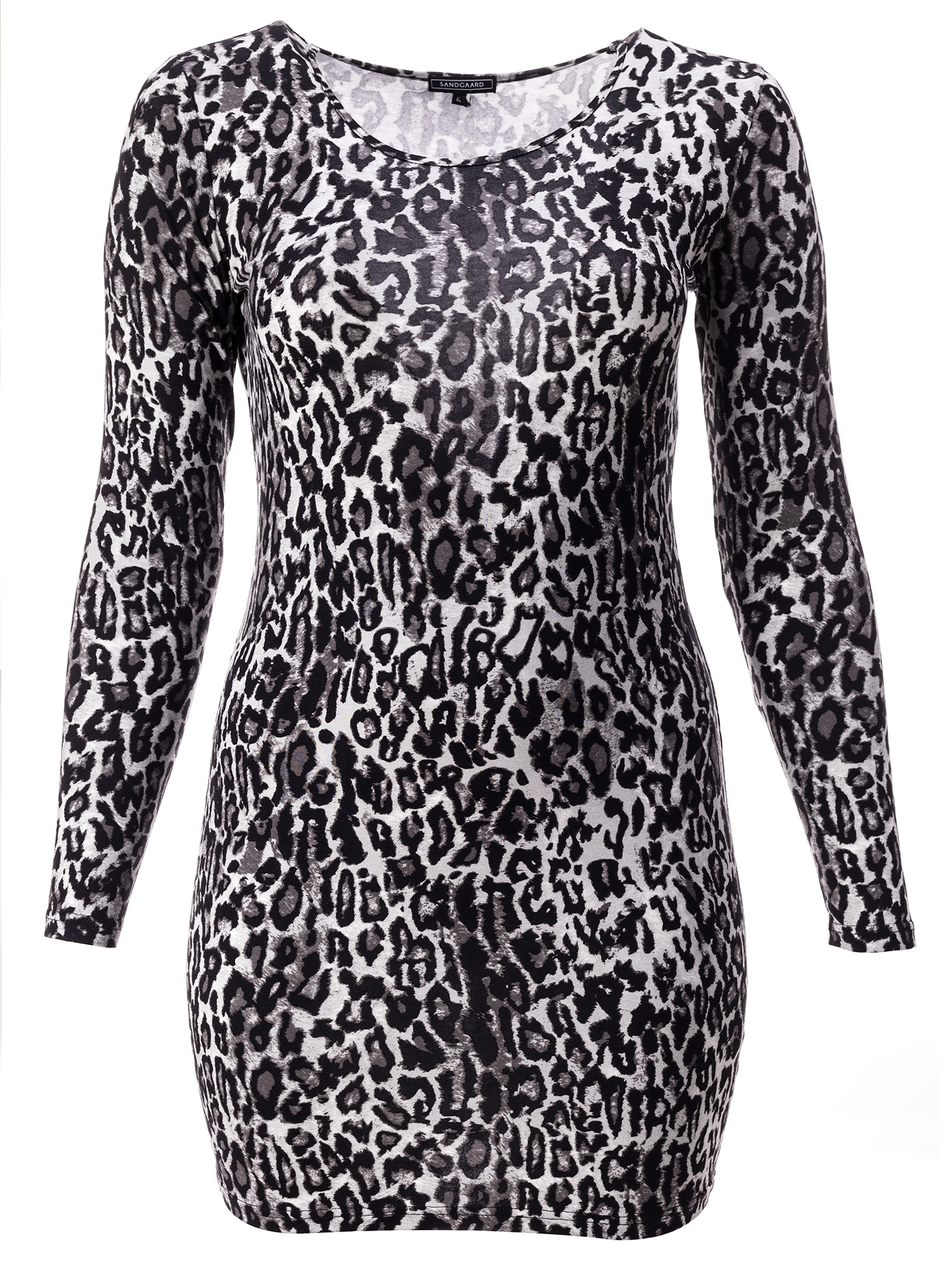 AMSTERDAM - Basis bluse med gråt leopardprint  fra Sandgaard