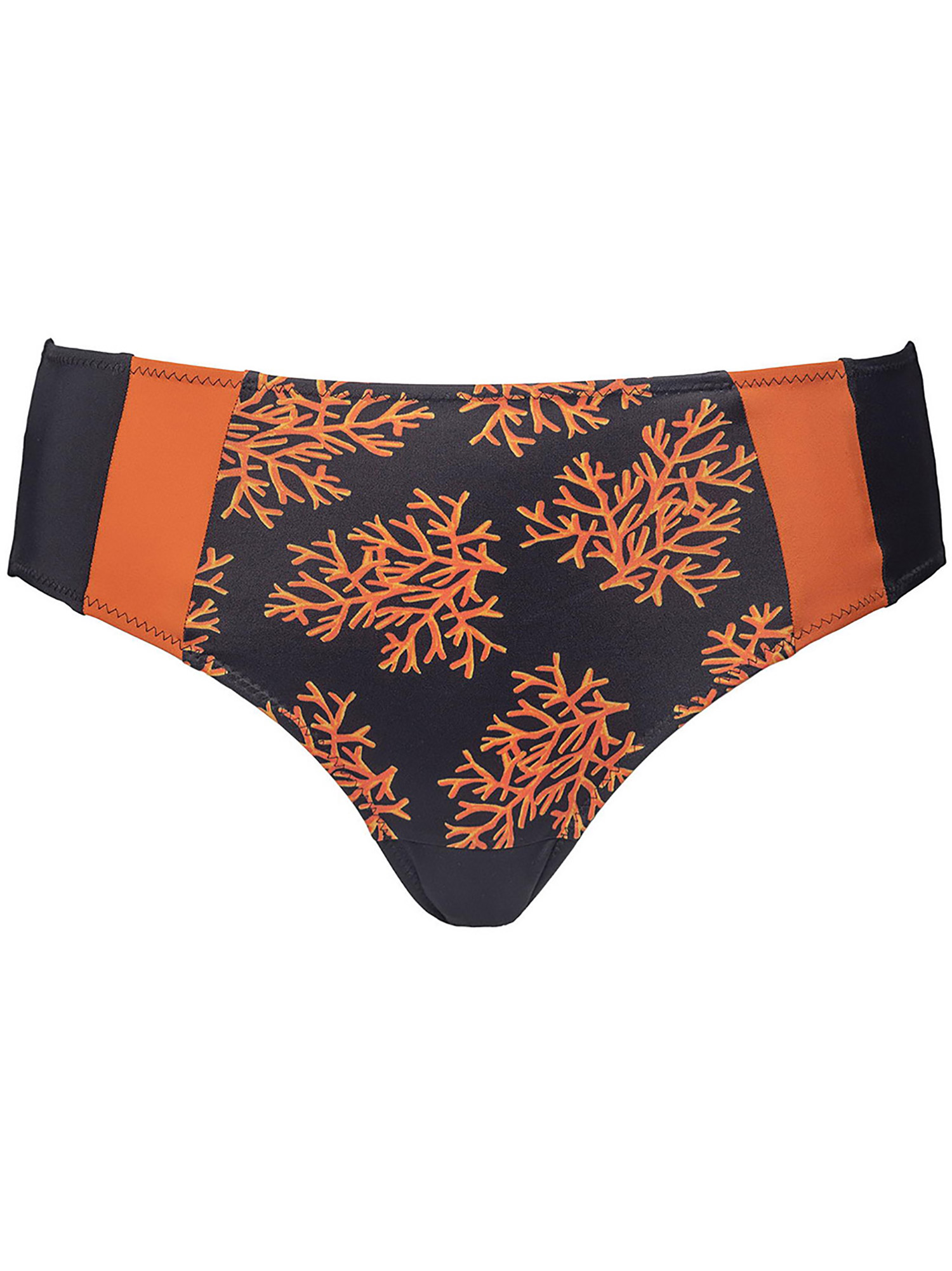 Tai - Sort og orange bikini trusse med smart print fra Plaisir