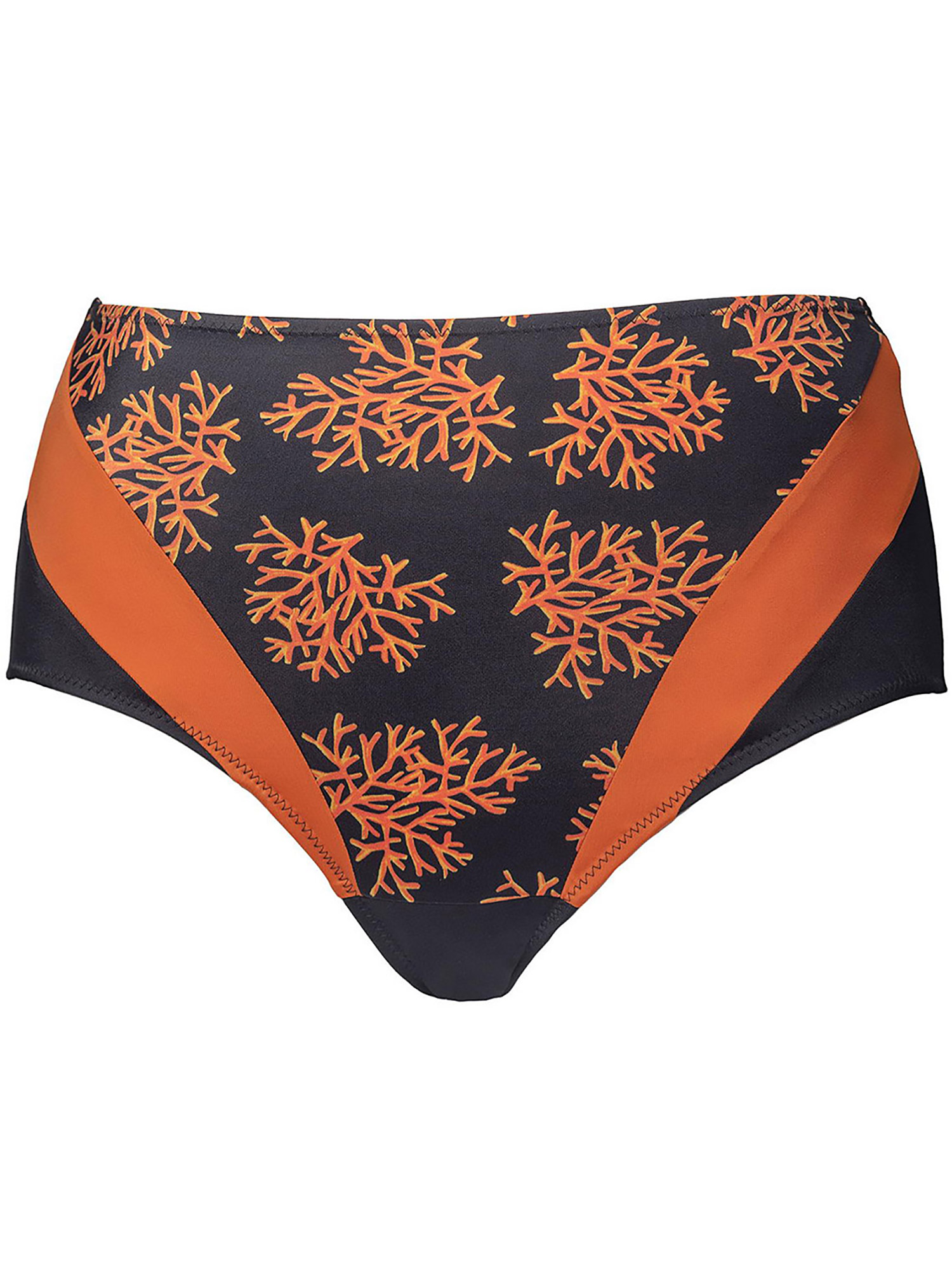 Maxi - Sort og orange bikini trusse med smart print fra Plaisir