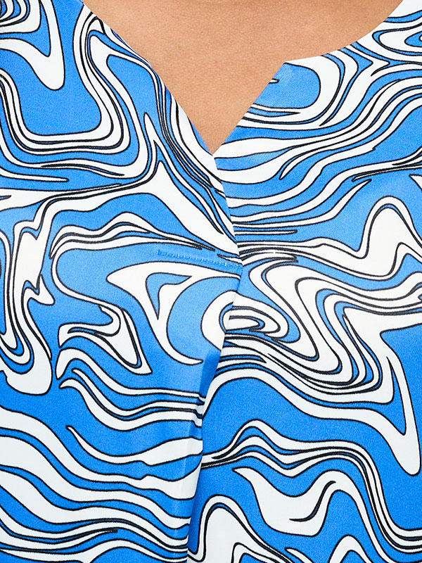 MARA - Lang blå printet tunika fra Pont Neuf