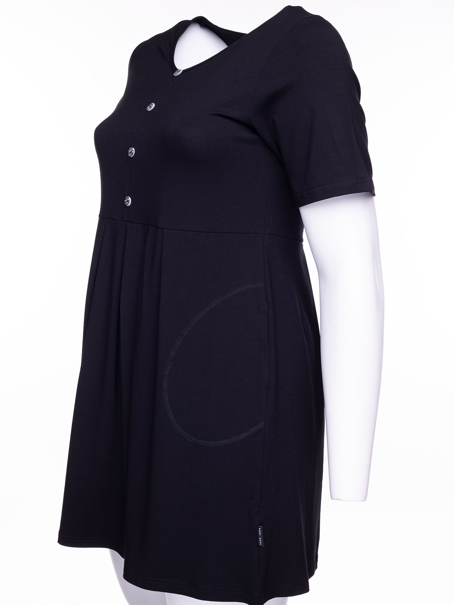 GREDA - Sort kjole i viskose jersey fra Pont Neuf