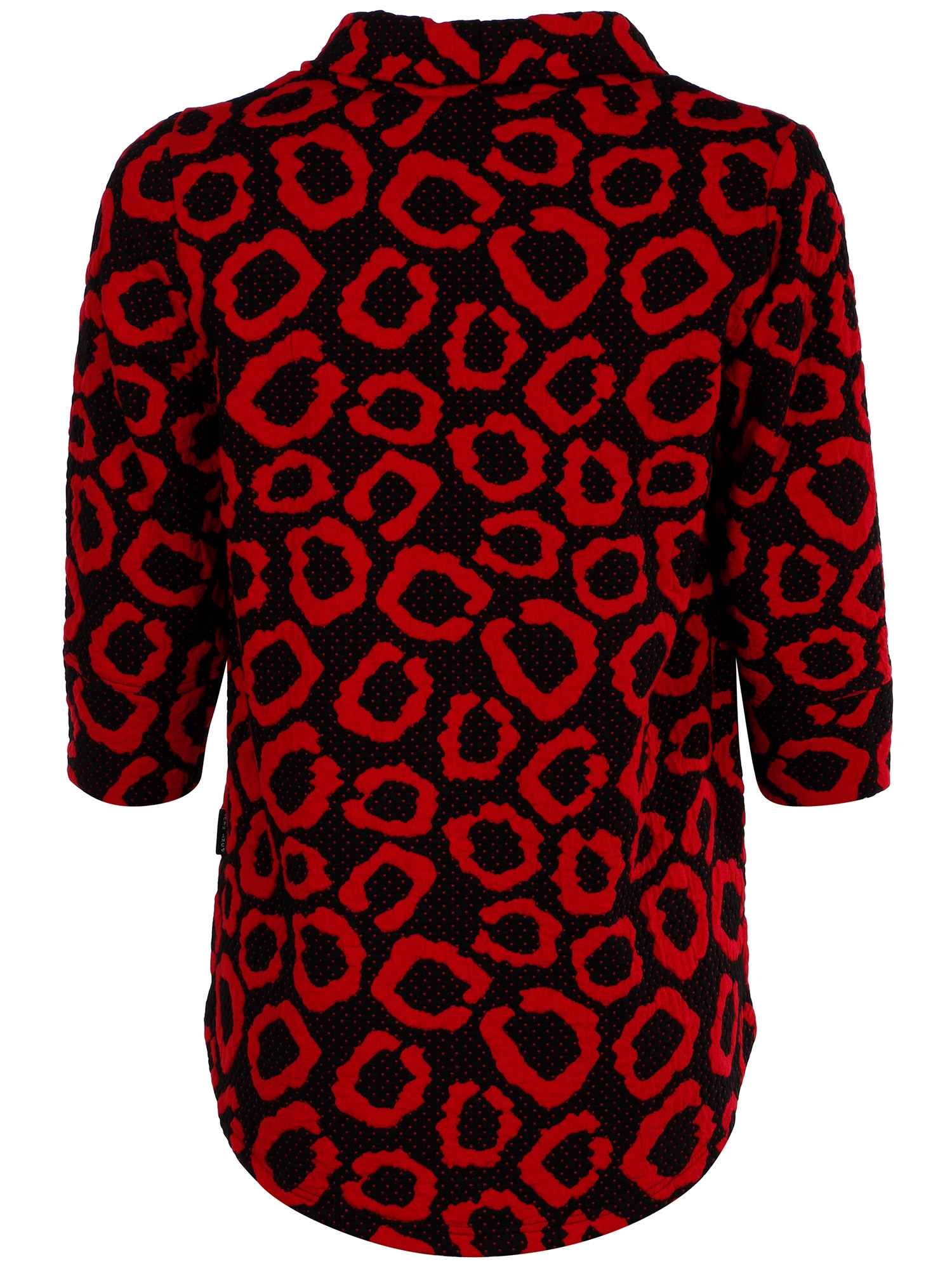 STEFFI - Sort bluse med rødt mønster fra Pont Neuf