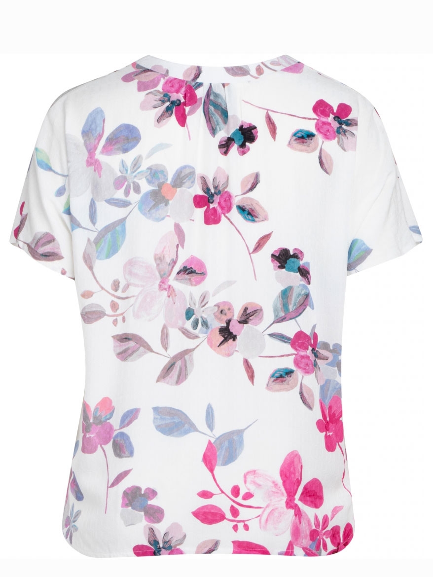 Hvid Clarisse skjorte bluse med blomsterprint fra Pont Neuf