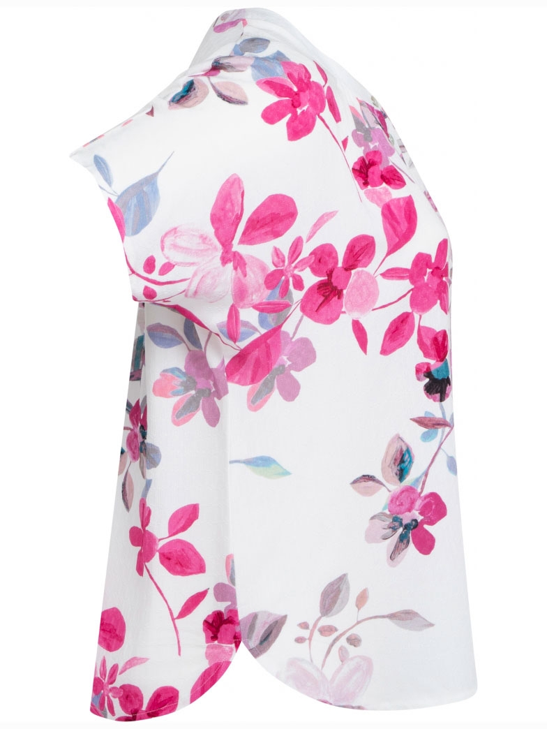 Hvid Clarisse skjorte bluse med blomsterprint fra Pont Neuf