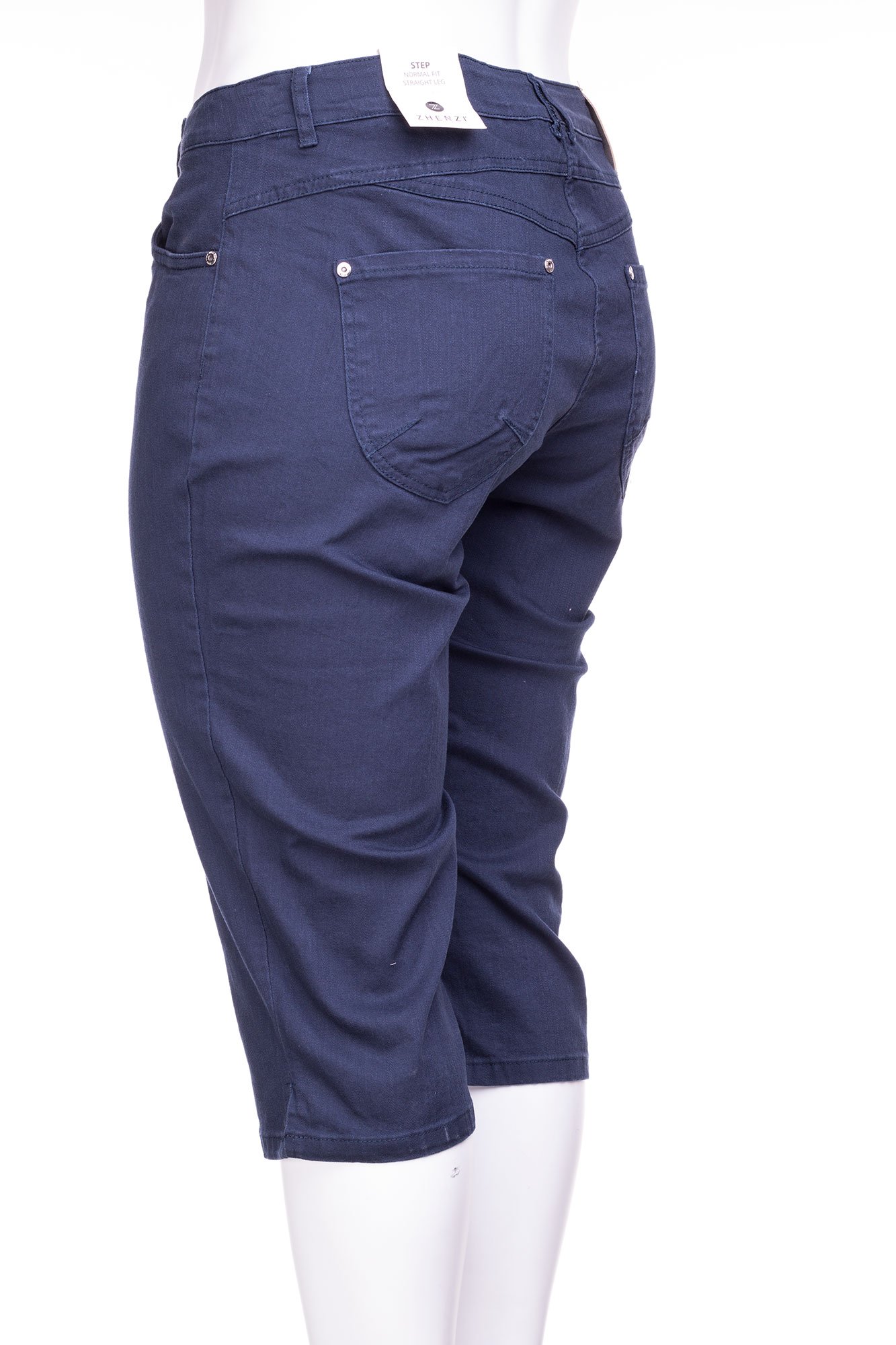 Marineblå capri jeans med høj talje fra Zhenzi