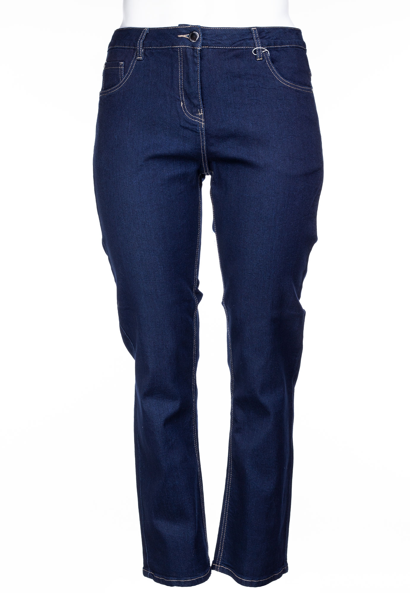 Step jeans i mørkeblå denim med lang benlængde fra Zhenzi