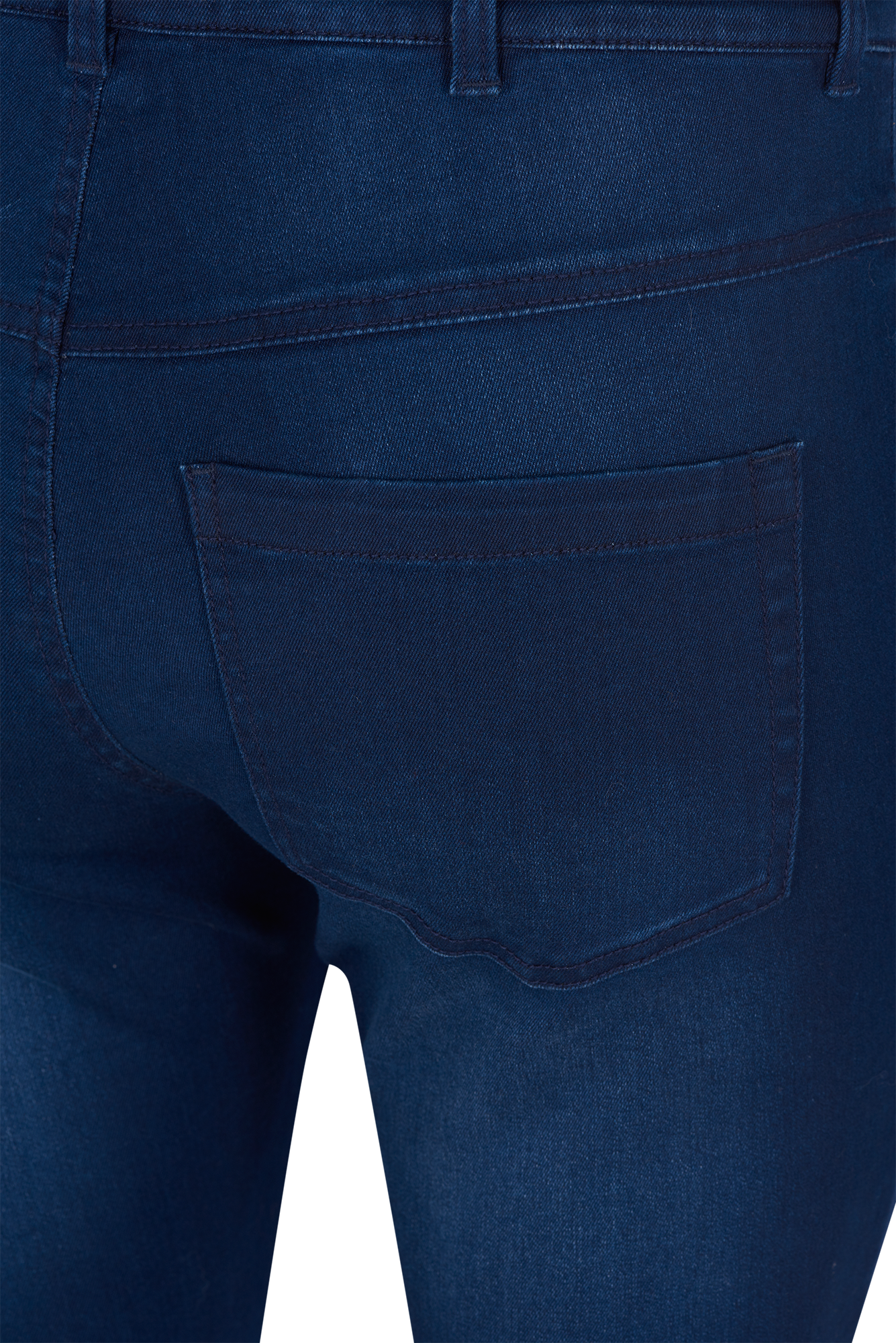 Mørkeblå AMY bukser i mørkeblå denim med 82 cm benlængde fra Zizzi