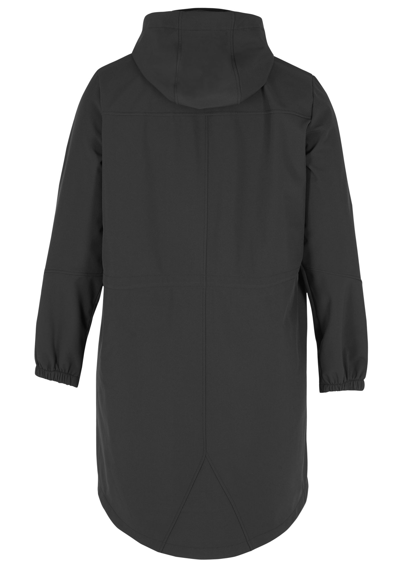 Sort softshell jakke med justerbar talje fra Zizzi