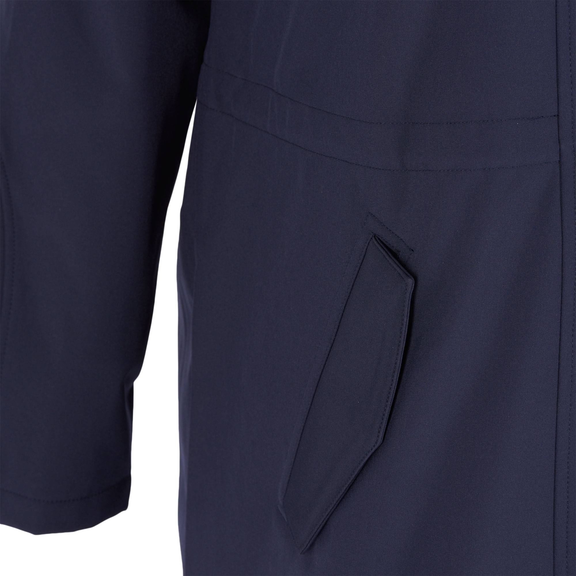 Blå softshell jakke med justerbar talje fra Zizzi