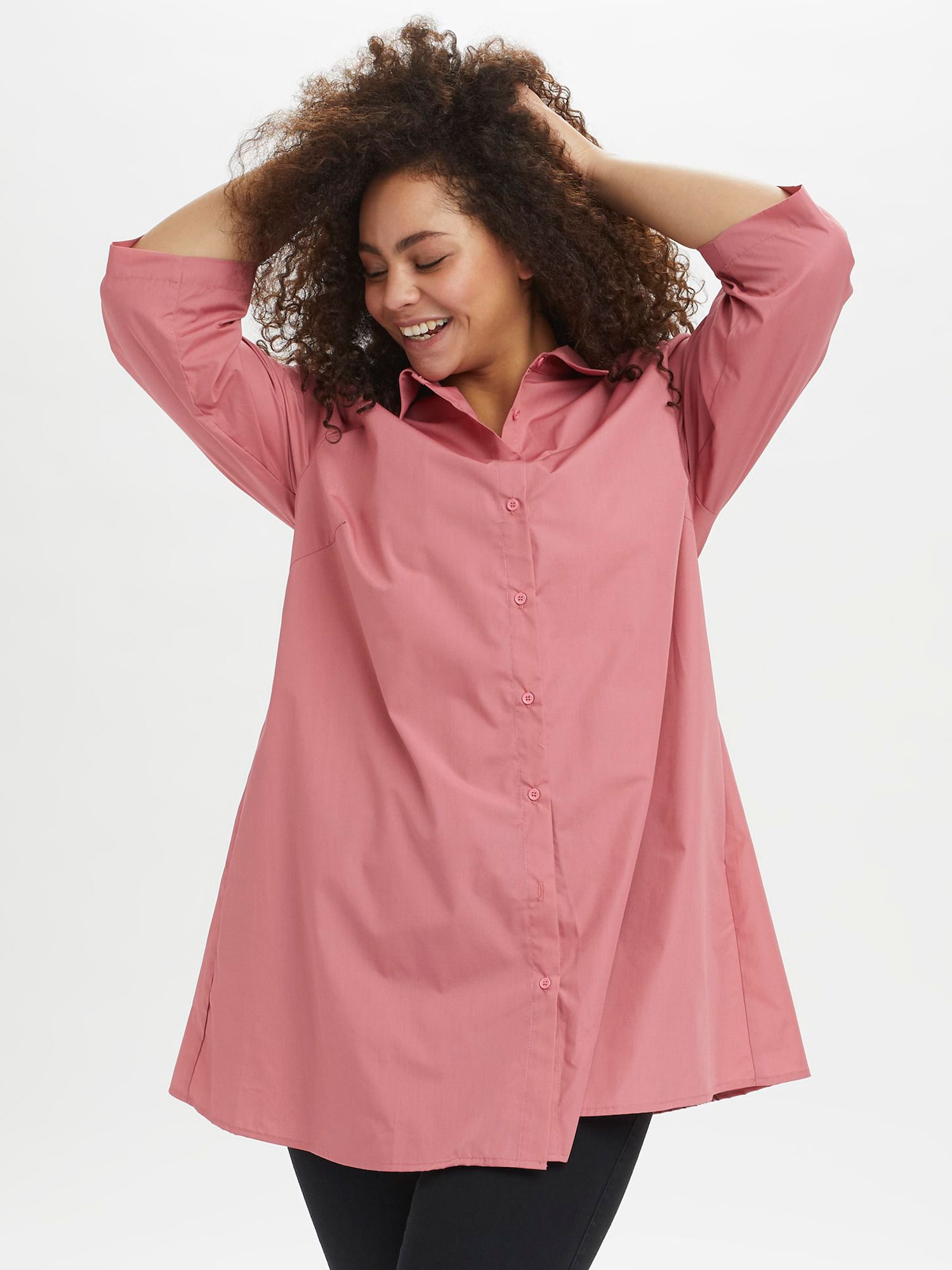 Billede af Pink skjorte tunika med lommer