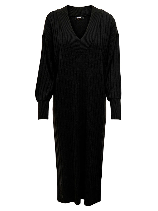 Only Carmakoma NEW TESSA - Lang sort strik kjole, 54 / XL (5715433473479)