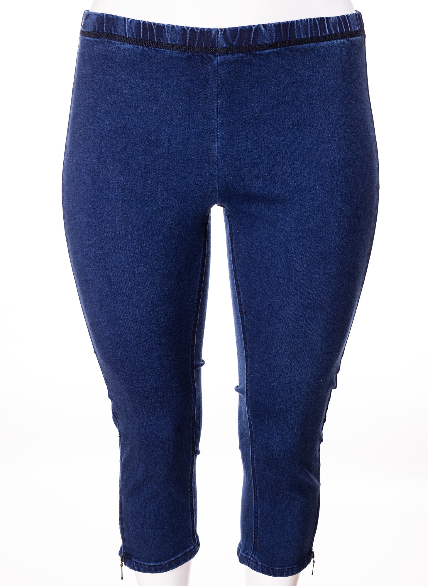 Billede af Mørkeblå capri bukser med lynlås detalje