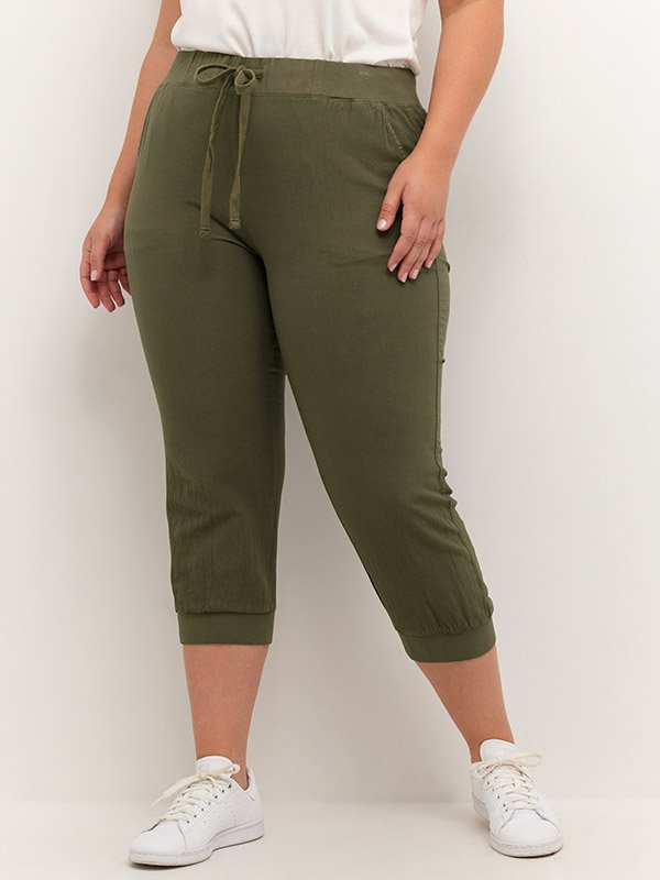 NANA - Beige capribukser i bomull