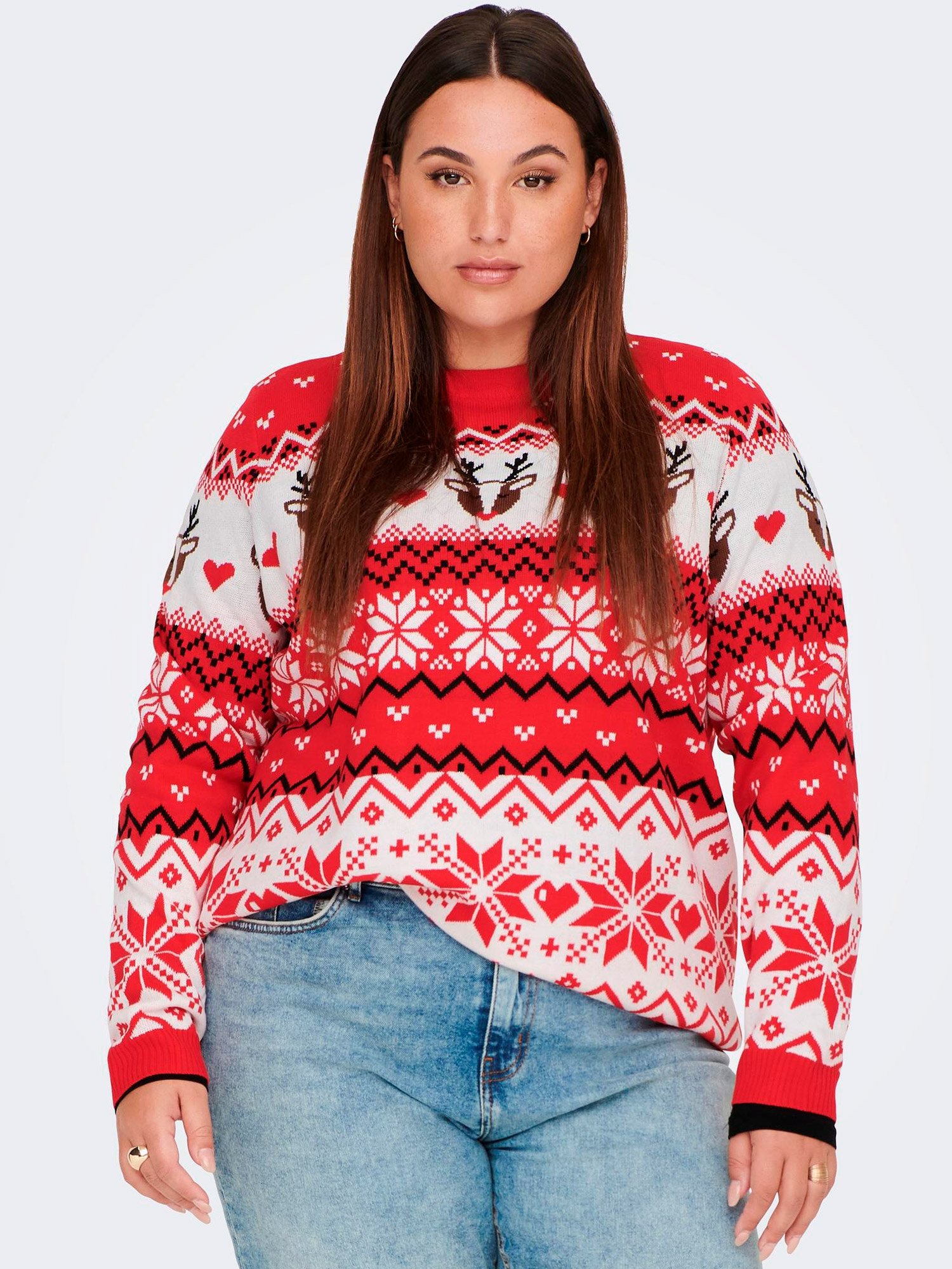 Car SNOW - blå strikket genser med fint jule mønster
