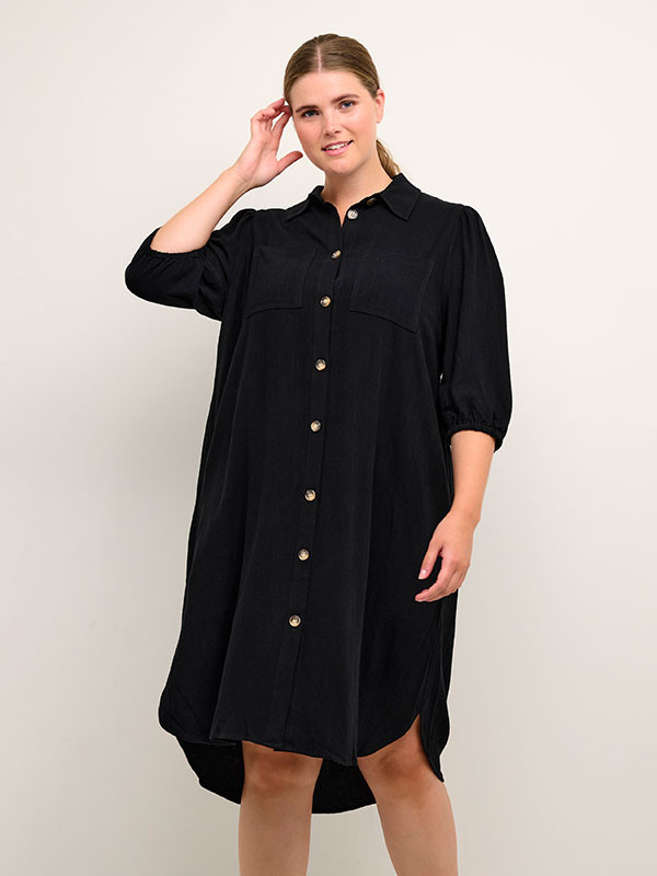 ERNA - Svart T-shirt klänning