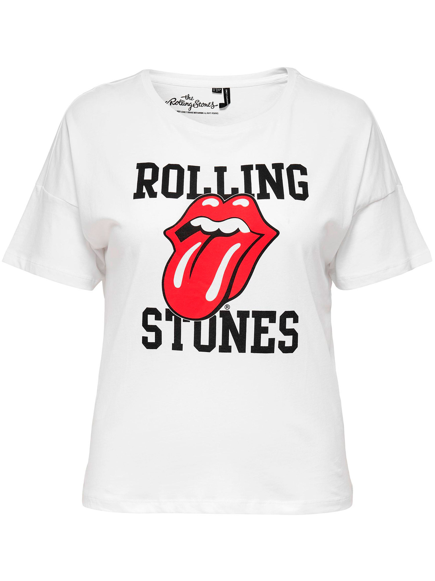 Carrolling - T-shirt i svart bomull med Rolling Stones-tryck