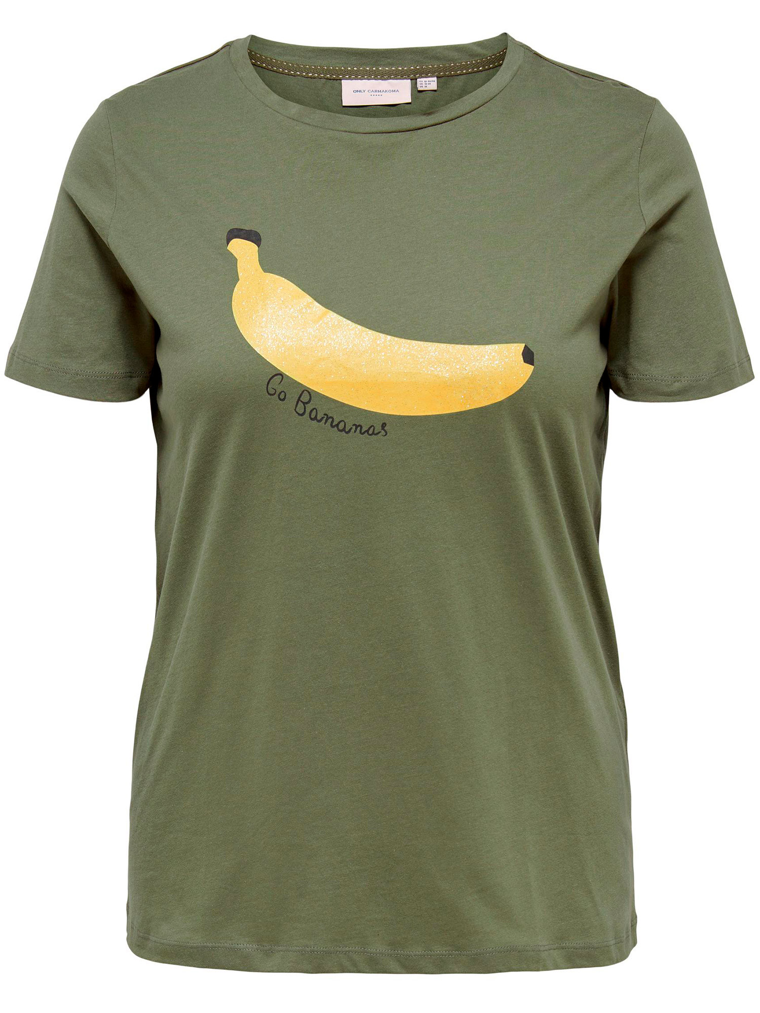Carivy - Beige t-skjorte i viskosejersey med print