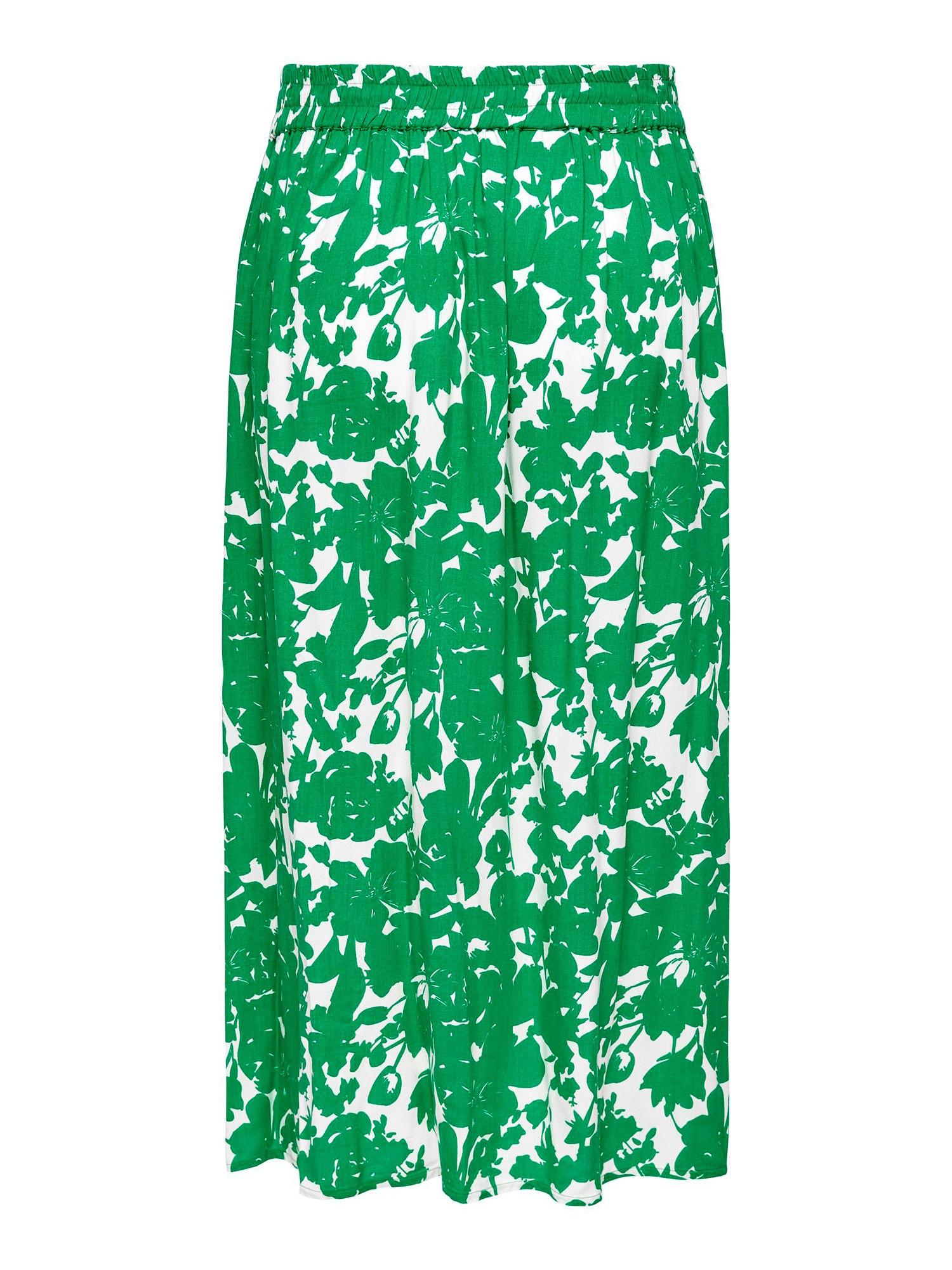 Car GRETHA - Hvid viskose kjole med super flot print grønt print