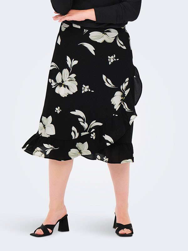 LUXODA - Svart kjole med blomsterprint
