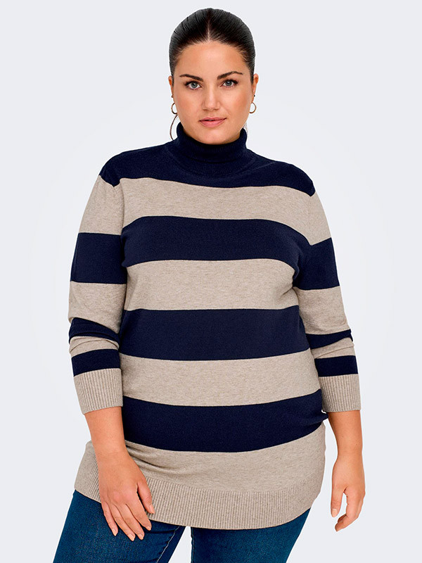 ALLIE - Rosa strikket genser med mønster 