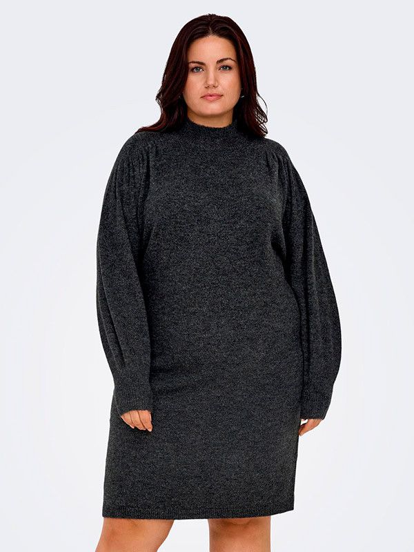 NEW TESSA - Lang svart strikket kjole