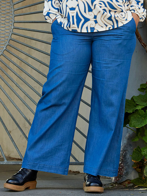 HOPE - Blå jeans med brede ben