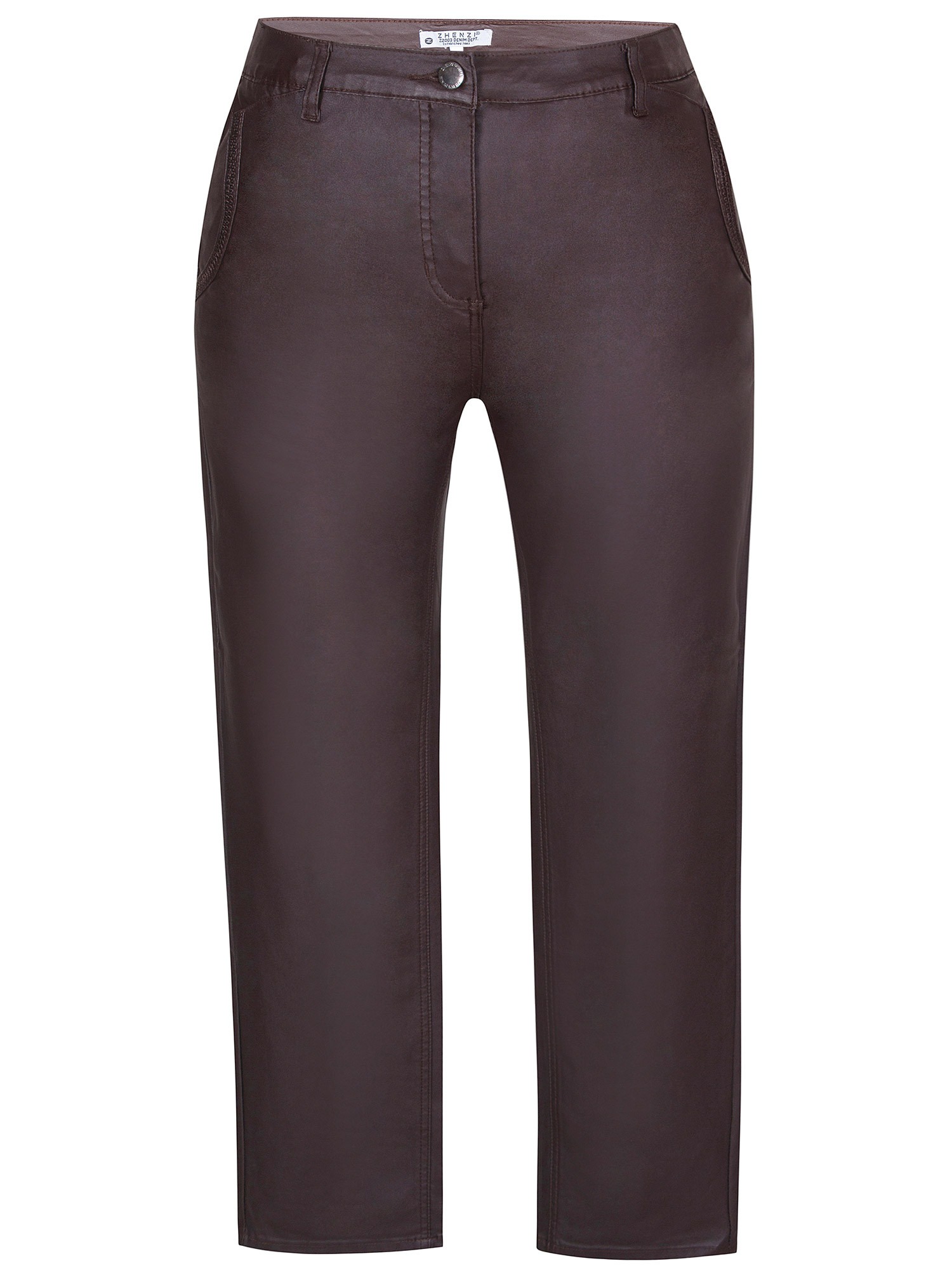 TWIST - Svarte leggings med lommer i skinnlook 