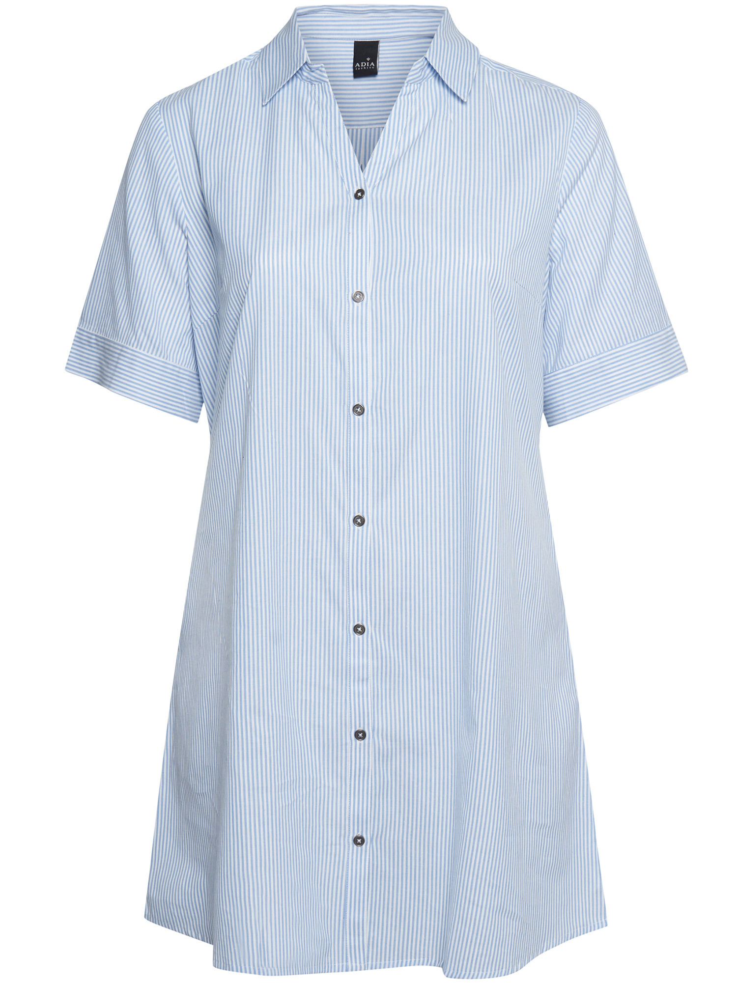 Bomullsskjorta med blå/vita ränder