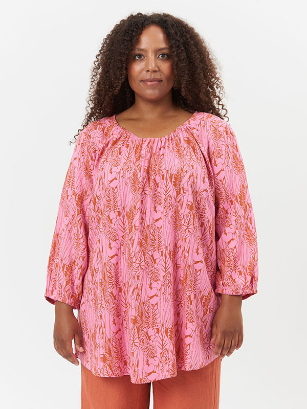 BINE - Rosa kjole med print