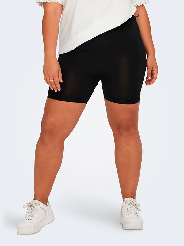 OTTILIA - Svarta shorts med hög midja i mjuk, sömlös, stark kvalitet