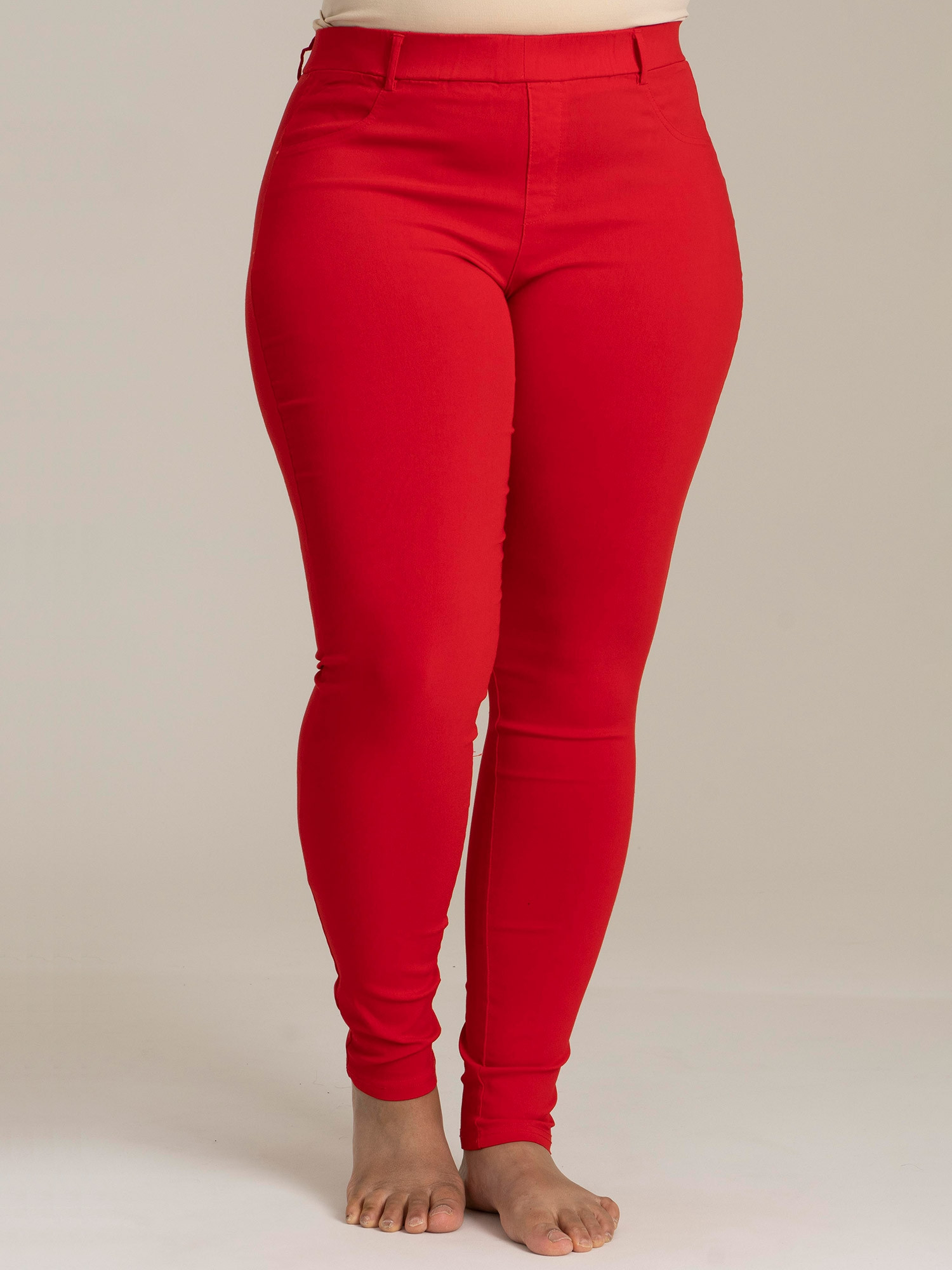 Strækbare røde capri leggings