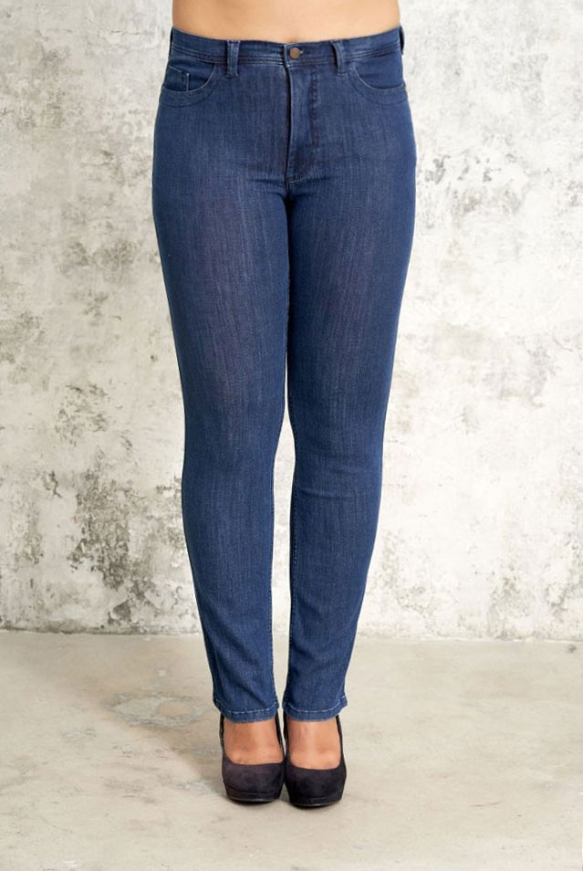 Ashley - Blå denim jeans med kort benlængde