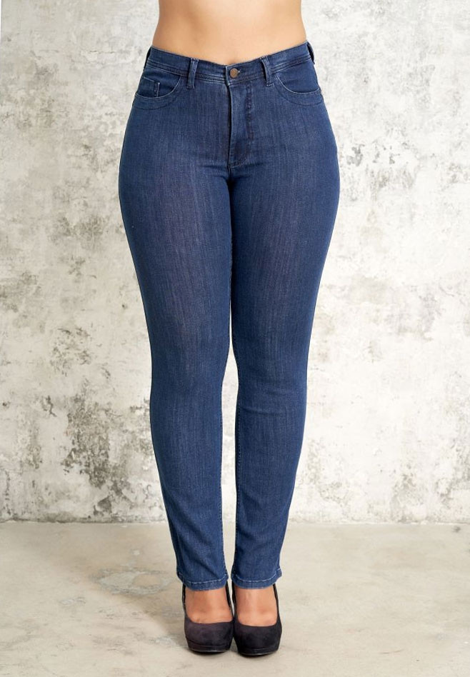 Ashley - Blå denim jeans med lang benlængde