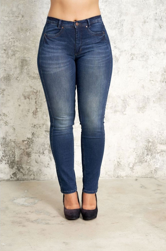 WILLY - Lyse stretch jeans med frynser ved anklen