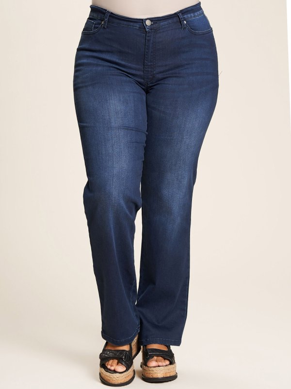 Ashley - Mørkeblå jeans med lige ben, lige pasform og lang benlængde fra Studio