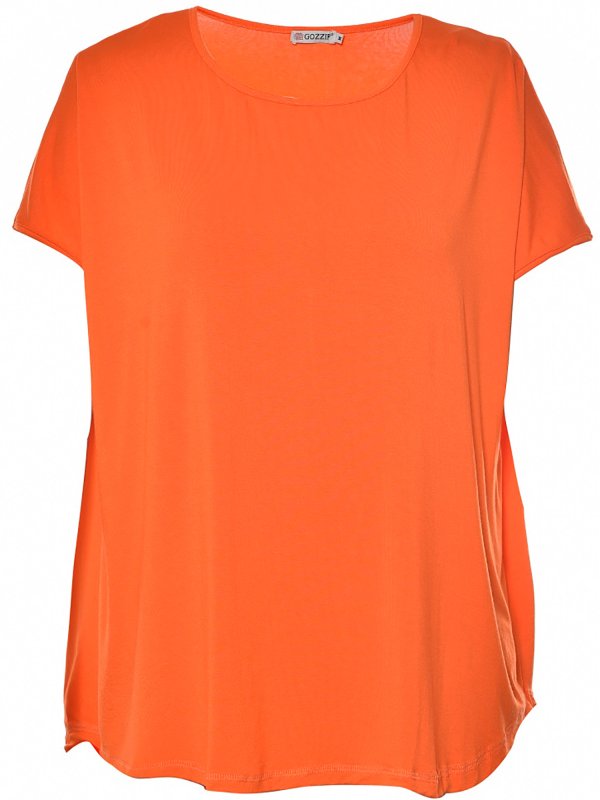 Gitte - Orange basis T-shirt i viskose jersey fra Gozzip
