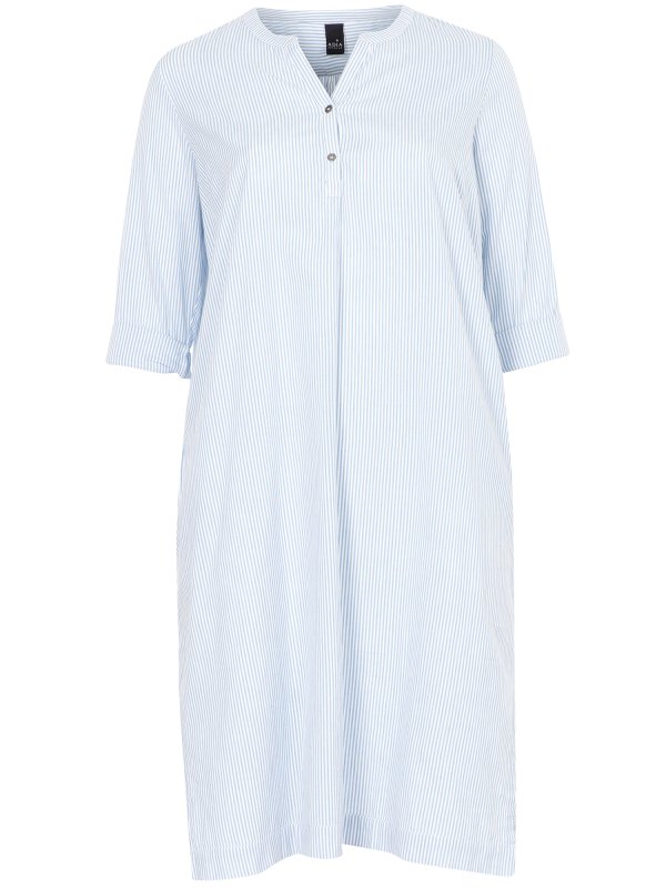 Skøn bomulds kjole med hvide og blå striber fra Adia