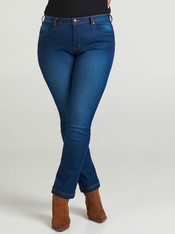 Klassiske blå Emily Jeans med 82cm benlængde fra Zizzi