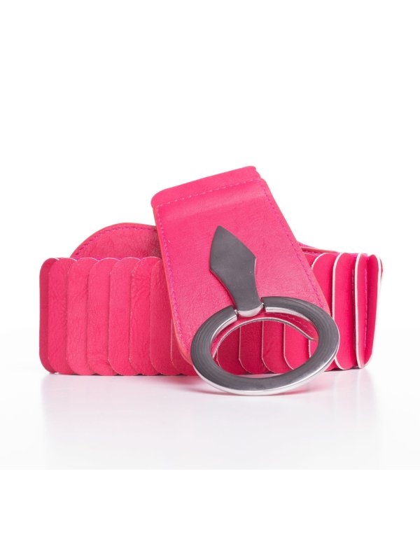 Pink elastisk taljebælte med imiteret læder fra UpdateCPH