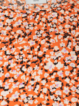 Kaffe Curve SONNA - Orange viskose bluse med blomster print