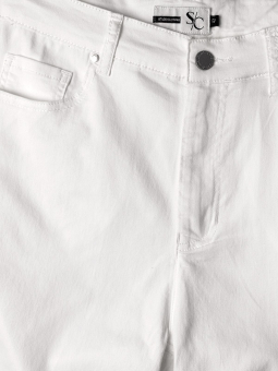 Studio FINA - Hvide capri bukser i strækbar denim