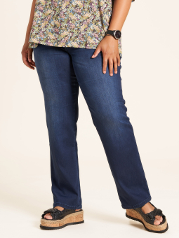 Carmen - Mørkeblå jeans med rund pasform, lige ben og lang benlængde