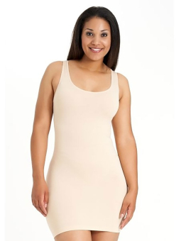 NEW YORK - Beige basis top i stretch materiale 