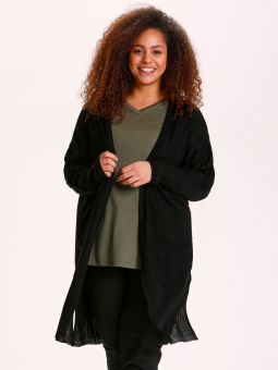 Kaffe Curve SANDY - Sort cardigan i let kvalitet 