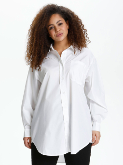 THALLIA - Hvid skjorte tunika i viskose