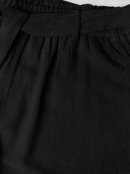 Kaffe Curve LILOA - Sorte shorts i hørblanding