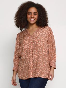 Kaffe Curve KCsalina - Flot rosa viskose skjorte bluse med lyse blomster
