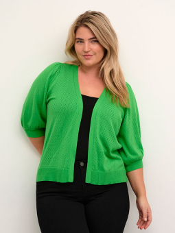 DALINA - Sort cardigan i fin bomulds strik