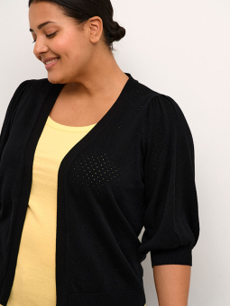Kaffe Curve DALINA - Sort cardigan i fin bomulds strik