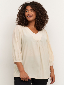 KC Diana - Sart rosa skjorte bluse med fine små sorte prikker